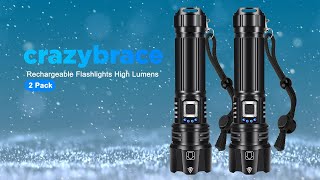 Rechargeable Flashlight High Lumens  Lights up When You Need it 2Pack 2999 [upl. by Ahsinotna336]