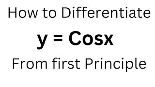 Derivative of Cosx by first Principle [upl. by Pedaias565]