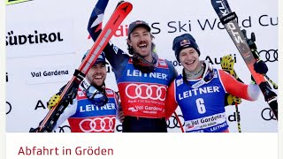 Ski Alpin Mens shortened Downhill Gröden Top 3 Highlights 2023 [upl. by Llerrehs]