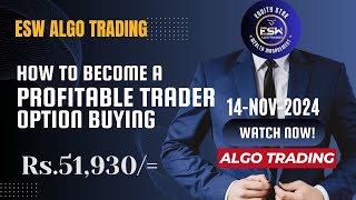 ESW Robo trading LIVE Market Analysis in BankNifty Algo Option Buying on 14NOV2024 [upl. by Ayotal]