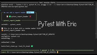 PyTest With Eric 01  pytesthtml report [upl. by Zolly]