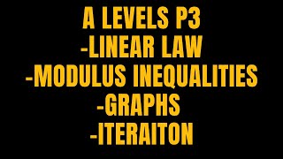 A LEVELS P3LINEAR LAWMODULUS INEQUALITIESGRAPHS [upl. by Niotna]