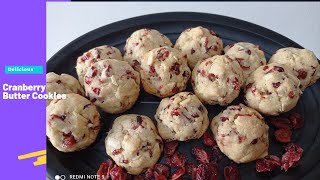 Cranberry Butter Cookies  Cranberry Cookies Recipe  El Amor Kitchen [upl. by Eciruam]