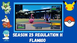 Pokémon ScarletViolet Ranked Online Singles Battles Season 25 Regulation H Episode 129 Flamigo [upl. by Xirdnek84]