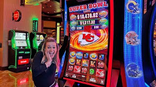 The New NFL Super Bowl Slot Machine PAYS OUT HUGE [upl. by Bonner549]