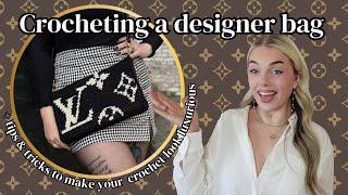 I crocheted a designer purse because Im too broke to buy one  tips amp tricks to making luxury bags [upl. by Fahy]