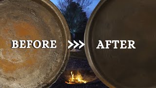 Restoring Cast Iron with a Campfire [upl. by Oicnedurp]