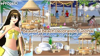 Beautiful Beach Decoration Tutorial  PropsID✨🌼  Sakura School Simulator [upl. by Coulson]