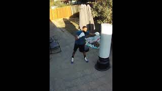 Jabbing on a broken rhythm heavybagworkout boxing [upl. by Laefar]