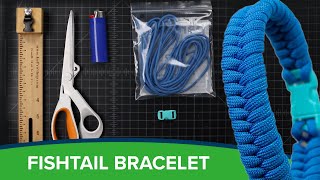 Paracord Fishtail Bracelet—Beginner Tutorial [upl. by Barbabra]