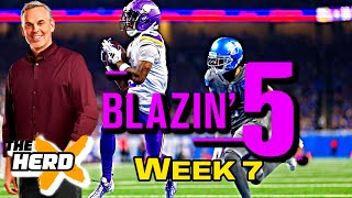 Blazing Five Colin Cowherd Gives His 5 Best NFL Bets For Week 7 Oct 20 [upl. by Gaves972]