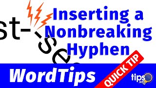 Inserting a Nonbreaking Hyphen [upl. by Lynnea]