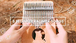 5 Easy Beginner Kalimba Songs Tutorial [upl. by Enaffit]