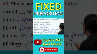 Fixed Preposition  English With Rani Maam [upl. by Eleira]