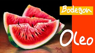 🎨PINTURA AL ÓLEO O ACRILICO  BODEGÓN DE FRUTAS 🍉TAJADAS DE PATILLA🍉 [upl. by Yttak422]