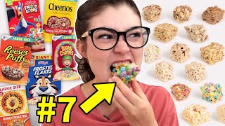 Testing 14 Most Popular Cereals as Rice Krispie Treats [upl. by Wallinga520]