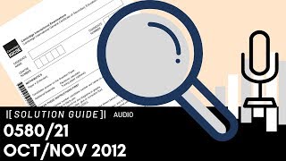 058021 OctoberNovember 2012 Marking Scheme MS Audio Voiceover [upl. by Yecart]