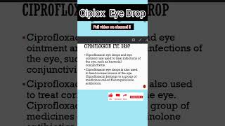 Ciplox EyeEar Drop UsesComposition eyedrops medicine eyeinfection pharma medicineknowledge [upl. by Heller]