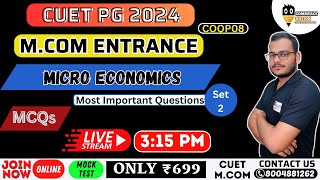 Micro Economics 100 MCQ  Cuet BCom amp MCom entrance 2024  cuet 2024 ug amp pg exam [upl. by Daryle]