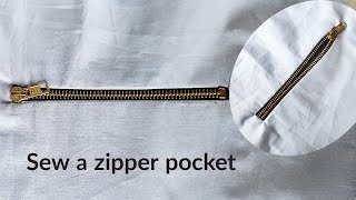 How to sew a zippered pocket easy method  zipper Welt pocket stitching full video [upl. by Angelina662]