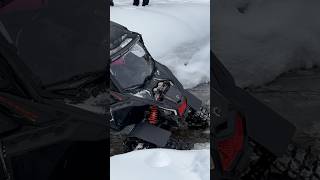 Mrs Ostacruiser acing the creek crossing canam maverick snow winter 4x4 backcountry brp [upl. by Etterrag]