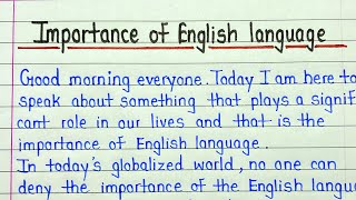 Speech on importance of english language for students  Importance of english language speech writin [upl. by Feigin367]