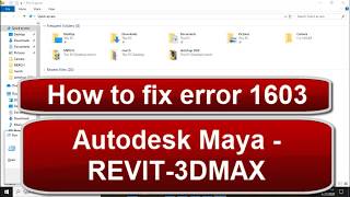 How to fix error 1603 AUTOCADREVITMAYA3DMAX [upl. by Carolann]