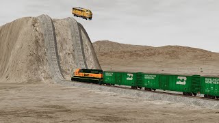 Trains vs Hill Climb Crashes 9  BeamNGDrive  BeamNG High Speed [upl. by Edwards99]