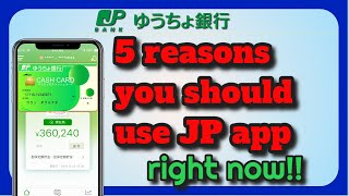 5 reasons you should download JP bank app right nowYuchoBankbookAppJP bankJapan post bank [upl. by Ybroc]