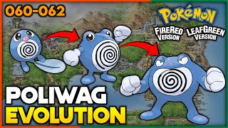 Pokemon Fire Red amp Leaf Green  How To Evolve Poliwag into Poliwhirl and Poliwrath  Kanto Pokedex [upl. by Ellerehc181]