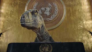 Dinosaur at UNGA Best message ever in history of United Nation Climate change message by Dinosaur [upl. by Haroun747]