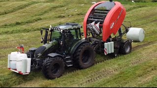 Slåtten 2024  Slåing raking pressing  Valtra [upl. by Yblok]