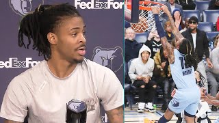 Ja Morant on his dunk on Wemby quotThats what everyone wanted so thats my late Christmas giftquot [upl. by Hsirap]