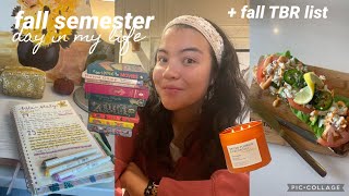 FALL TBR🍂📚🎧  productive fall semester day vlog🍁VLOGTOBER day 5 [upl. by Eenyaj]