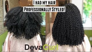 We Visited A DevaCurl Salon DevaCut Styling  More Natural Hair [upl. by Annyahs]