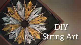 String Art  Flower Thread Art Step by Step  Home Decor Ideas DIY [upl. by Dare]