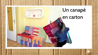 DIY DECO CARTON  Canapé en carton avec quoi le recouvrir [upl. by Imelda]