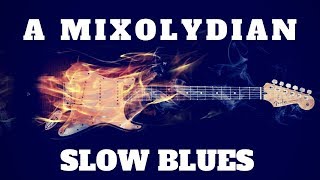 A Mixolydian Slow Blues Jam  Sexy Guitar Backing Track [upl. by Analla]