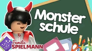 BACK TO SCHOOL Mephisto Monster kommt in Eriks Klasse  Playmobil Familie Spielmann [upl. by Eupheemia]