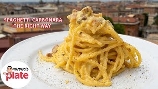 How to Make SPAGHETTI CARBONARA Approved by Romans [upl. by Aralc]