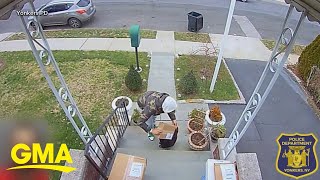 Good Samaritan caught confronting suspected ‘porch pirates’ [upl. by Ellenhoj]