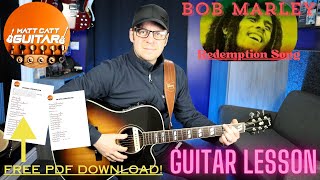 Bob Marley  Redemption Song Guitar Lesson [upl. by Eelyma]