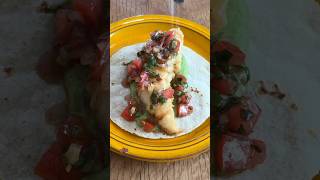 Fish taco salsa verde cruda cabbage tomato salsa lime and coriander foodyouwanttoeat tacos [upl. by Gun]