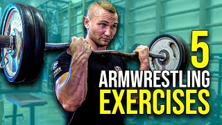 ARM WRESTLING TRAINING 5 ESSENTIAL EXERCISES [upl. by Desiri794]