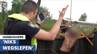 Keiharde confrontatie tussen hulpdiensten en kamikazeschipper [upl. by Naehs]