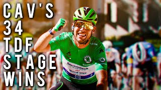 All of Mark Cavendishs 34 Stage Wins at The Tour de France [upl. by Ecyaj]