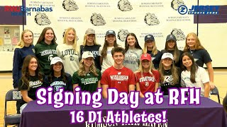 Signing Day at Rumson Fair Haven  16 Division I Athletes 15 Female [upl. by Gillie]