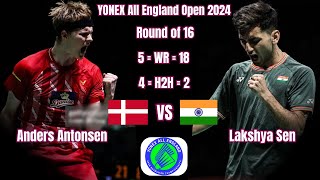 Lakshya Sen vs Anders Antonsen  YONEX All England Open 2024 Badminton  R16 [upl. by Templer891]