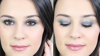 MAQUILLAGE DE FETE  Smoky argenté pailleté  Cyrielle [upl. by Rivalee512]