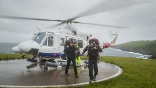 Landing in Mykines with Atlantic Airways helicopter Faroe Islands Fær Øer  Føroyar [upl. by Leitman]